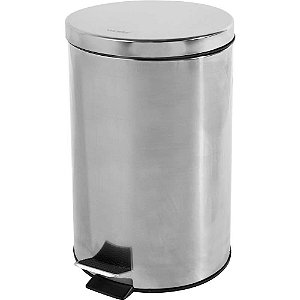 Lixeira redonda 20 litros inox cinza VONDER