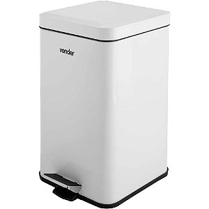 Lixeira retangular 12 litros inox branca VONDER