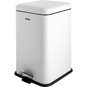 Lixeira retangular 20 litros inox branca VONDER