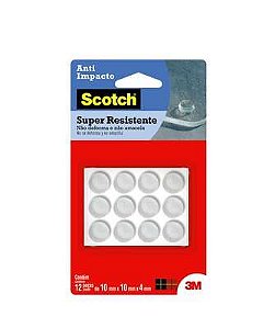Protetor anti-impacto redondo 10mm x 4mm transparente com 12 peças HB004263040 3M
