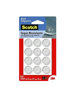 Protetor anti-impacto redondo 21mm x 5mm transparente com 12 peças HB004263099 3M