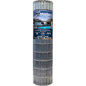 Tela alambrado malha 15cm x 5cm fio 2,5mm com 1,8m x 25m (altura x comprimento) 2379 MORLAN