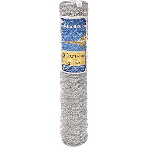 Tela metálica hexagonal galinheiro coleira branca malha 2" 22 BWG x 1,5m com 50m MORLAN