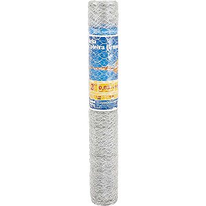 Tela metálica hexagonal galinheiro coleira branca malha 2" 23 BWG x 1,5m com 50m MORLAN