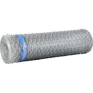 Tela metálica hexagonal pinteiro malha 1" 22 BWG x 1,2m com 50m MORLAN