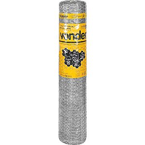 Tela metálica hexagonal pinteiro malha 1" 22 BWG x 1,2m com 50m VONDER
