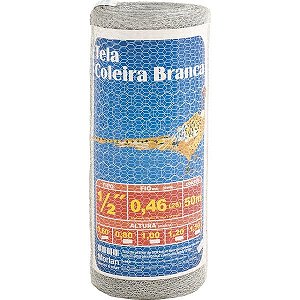 Tela metálica hexagonal viveiro malha 1/2" 26 BWG x 0,8m com 50m MORLAN