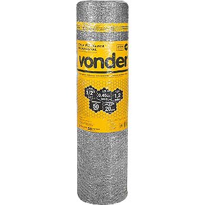 Tela metálica hexagonal viveiro malha 1/2" 26 BWG x 1,2m com 50m VONDER