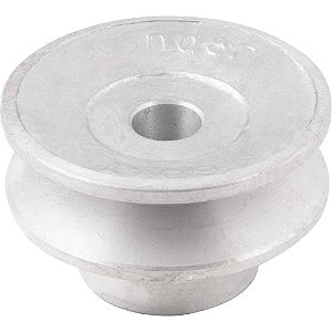 Polia de alumínio 1 canal perfil A 60mm com furo de 1/2" - 12,7mm VONDER