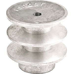 Polia de alumínio 2 canais perfil B 110mm sem furo VONDER