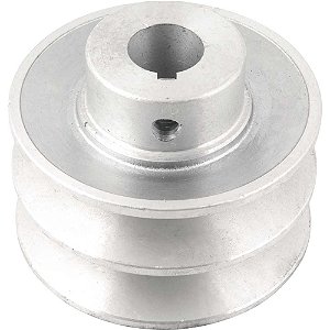 Polia de alumínio 2 canais perfil B 80mm com furo de 3/4" - 19,1mm VONDER