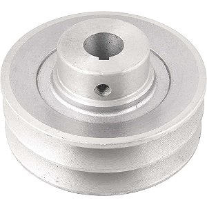 Polia de alumínio 2 canais perfil A 100mm com furo de 3/4" - 19,1mm VONDER