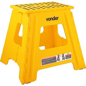 Banqueta plástica dobrável amarela altura 360mm VONDER