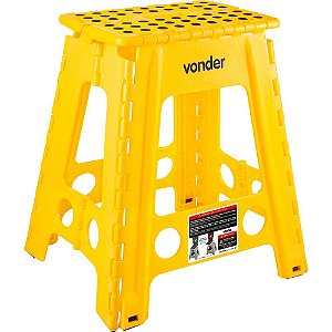 Banqueta plástica dobrável amarela altura 450mm VONDER