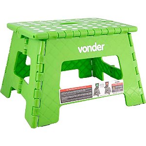 Banqueta plástica dobrável verde altura 220mm VONDER