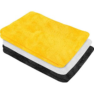 Toalha de microfibra 60cm x 40cm 500 g/m² (gsm) extramacia jogo com 3 peças VONDER