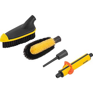 Jogo com 2 escovas e 1 esguicho conector de 1/2" para mangueira VONDER
