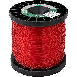 Fio de nylon 2,0mm vermelho perfil redondo rolo com 1,0kg 7182 EKILON GRASS
