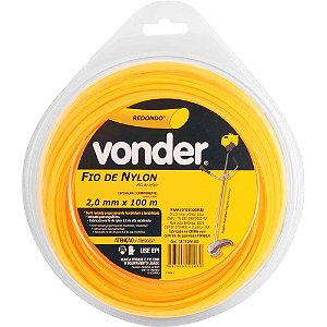 Fio de nylon 2,0mm x 100m redondo VONDER