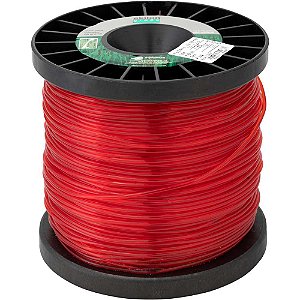 Fio de nylon 2,4mm x 194m vermelho perfil redondo 7183 EKILON GRASS