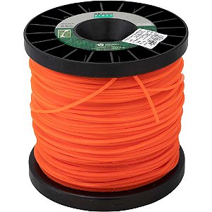 Fio de nylon 2,7mm x 146m laranja perfil quadrado 7200 EKILON GRASS