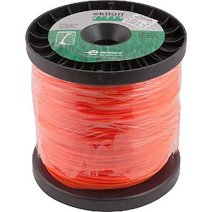 Fio de nylon 2,7mm x 296m laranja perfil quadrado EKILON GRASS