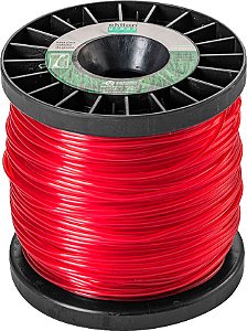 Fio de nylon 2,7mm x 308m vermelho perfil redondo 2kg 7169 EKILON GRASS