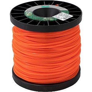 Fio de nylon 3,0mm x 116m laranja perfil quadrado 7191 EKILON GRASS
