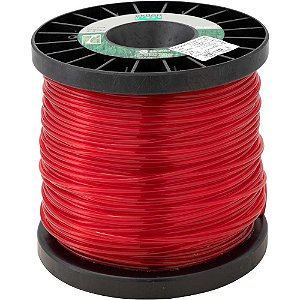 Fio de nylon 3,0mm x 124m vermelho perfil redondo 7185 EKILON GRASS