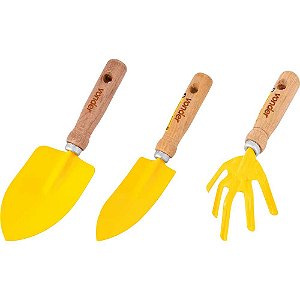 Conjunto para jardim com 3 peças cabos em madeira VONDER