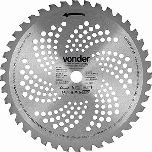 Lâmina circular com vídea para roçadeiras 255mm x 20mm 40 dentes VONDER