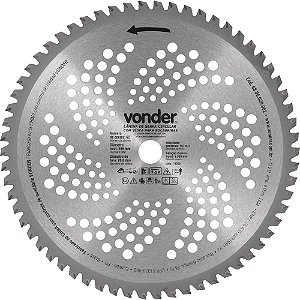 Lâmina circular com vídea para roçadeiras 255mm x 20mm 62 dentes VONDER