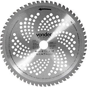 Lâmina circular com vídea para roçadeiras 255mm x 25,4mm 62 dentes VONDER