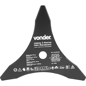Lâmina de 3 pontas para roçadeiras 255mm x 20,0mm VONDER