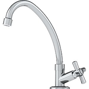 Torneira plástica de bancada para cozinha bica alta acabamento C31 cromada 9723 DELTA