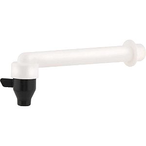 Torneira plástica de parede para cozinha 3/4" branca com preto 147 HERC - 12 unidades