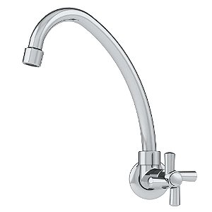 Torneira plástica de parede para cozinha bica alta acabamento C31 cromada 9713 DELTA