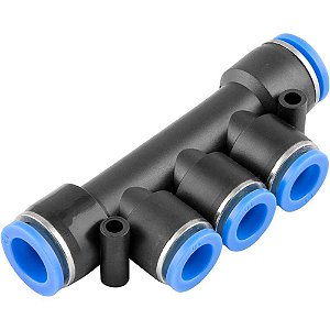 Conexão rápida tipo T de redução com 2 entradas de 12,0mm e 3 entradas de 10,0mm VONDER