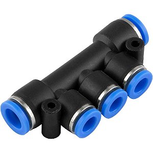Conexão rápida tipo T de redução com 2 entradas de 8,0mm e 3 entradas de 6,0mm VONDER