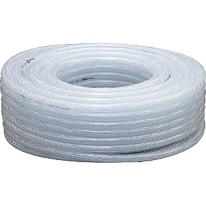 Mangueira PVC cristal trançada PTN 250 libras 3/8" rolo com 50 metros NOVE54