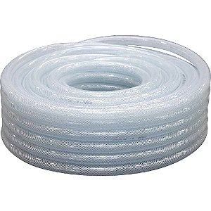 Mangueira PVC cristal trançada VPT 250 libras 1" rolo com 50 metros VONDER