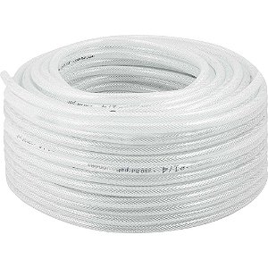 Mangueira PVC cristal trançada VPT 250 libras 1/4" rolo com 50 metros VONDER