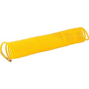 Mangueira/tubo poliuretano amarelo espiral conector 1/4"NPT macho 8,0mm x 12,0mm com 10,0m VONDER