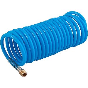 Mangueira/tubo poliuretano azul espiral conector 1/4" NPT macho 5,0mm x 8,0mm com 5,0m VONDER
