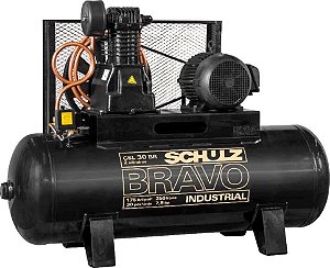 Compressor de ar CSL 30BR/250L Bravo 7,5 cv trifásico 220V/380V 922.9274-0 (MTA) SCHULZ