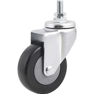 Rodízio giratório de PVC 25mm x 75mm com rosca M10 para a varredeira manual VPV VONDER