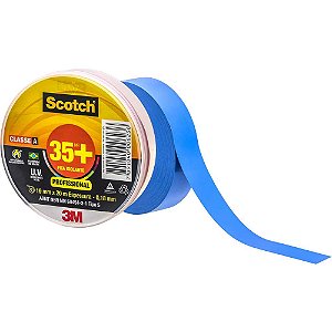 Fita isolante azul 19mm x 20m Scotch 35+ HB004482509 3M - 24 unidades