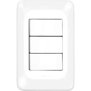 Conjunto com 3 interruptores simples 10 A LGX111 4x2 PIAL POP