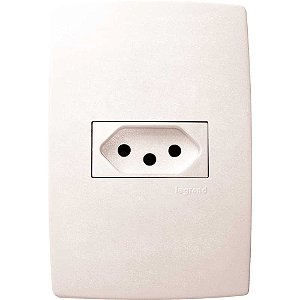 Tomada de embutir linha Pial Plus 2 pinos + terra horizontal 615081 PIAL