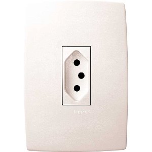 Tomada de embutir linha Pial Plus vertical 2 pinos + terra 615077 PIAL